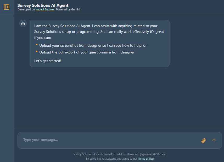 Survey Solutions AI assistant screenshot